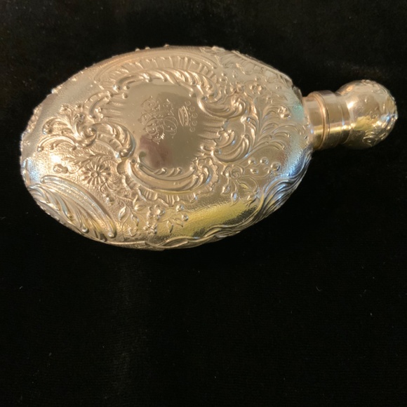 Antique Scrolling 1897 Birmingham Sterling Perfume/ Flask Hallmarked 4” - Picture 3 of 10